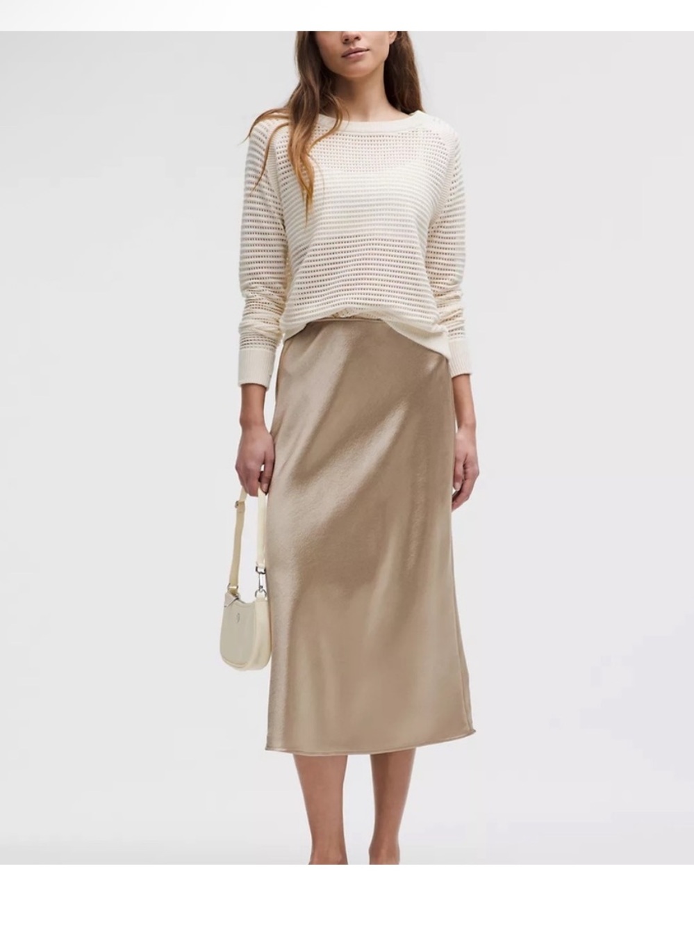 Lululemon Satin Midi Skirt Sheer Oak
